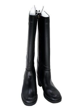 On 34th Priscillaa Black Smooth Round Toe Block Heel Mid-Calf Boots Sz 8.5M